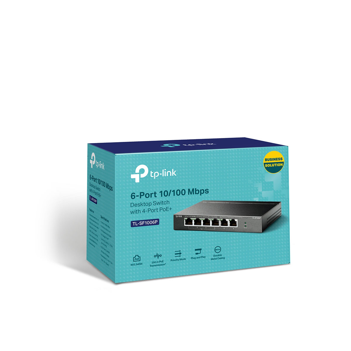 سوئیچ شبکه 6 پورت با 4 پورت +PoE تی پی لینک مدل TL-SF1006P-3